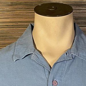 Platinum Fubu Vintage Blue Button Down Shirt L
